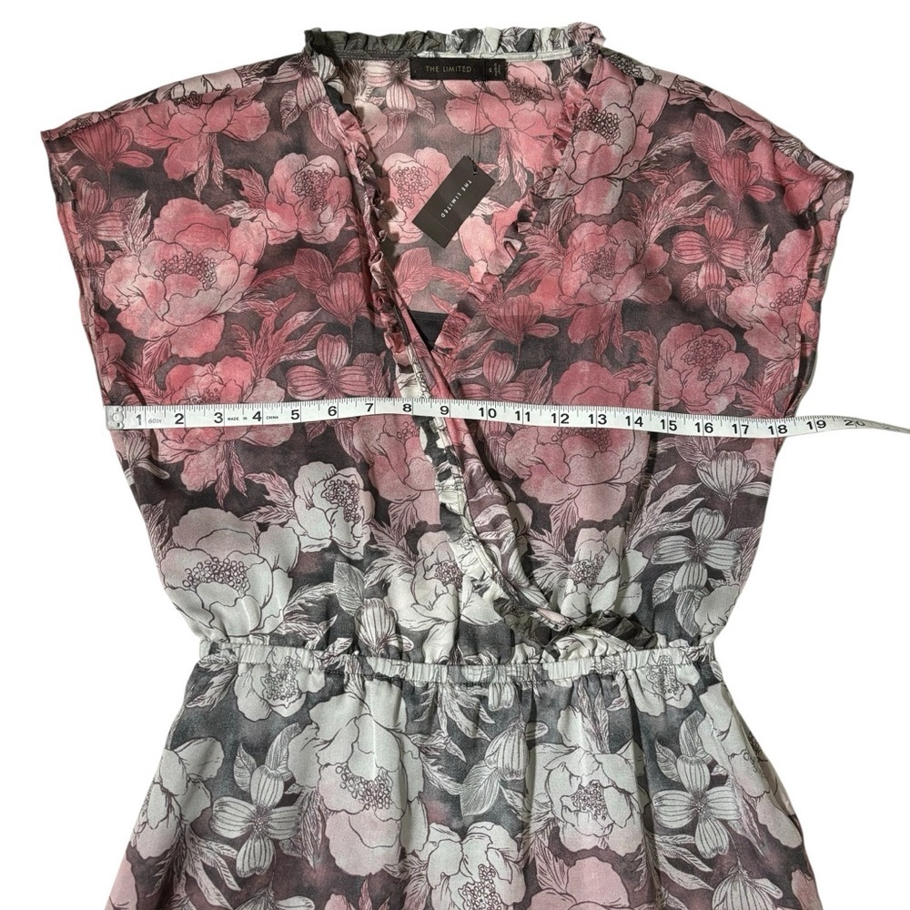 NWT The Limited Sheer Floral Cap Sleeve V-Neck Dress, Size Small - Picture 10 of 14